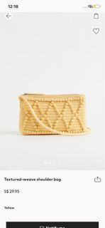 MOS h&m yellow textured weave shoulder bag