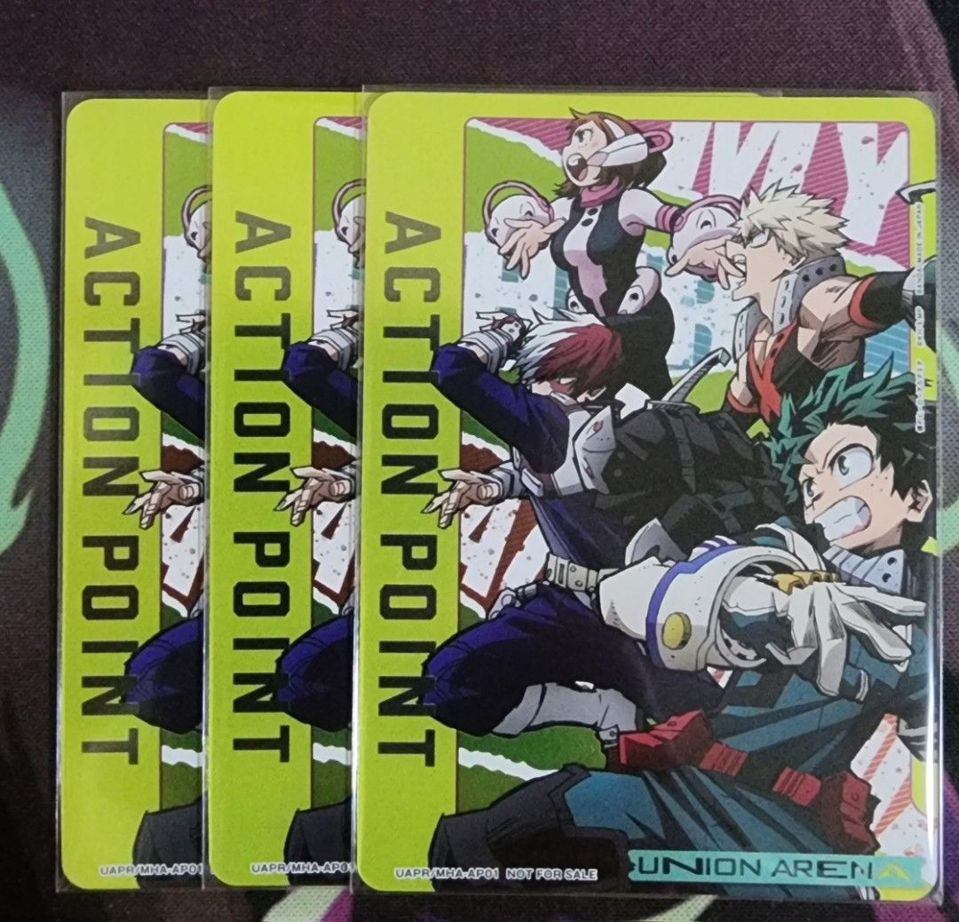 My Hero Academia Union Arena TCG Action Point Promo cards, Hobbies ...