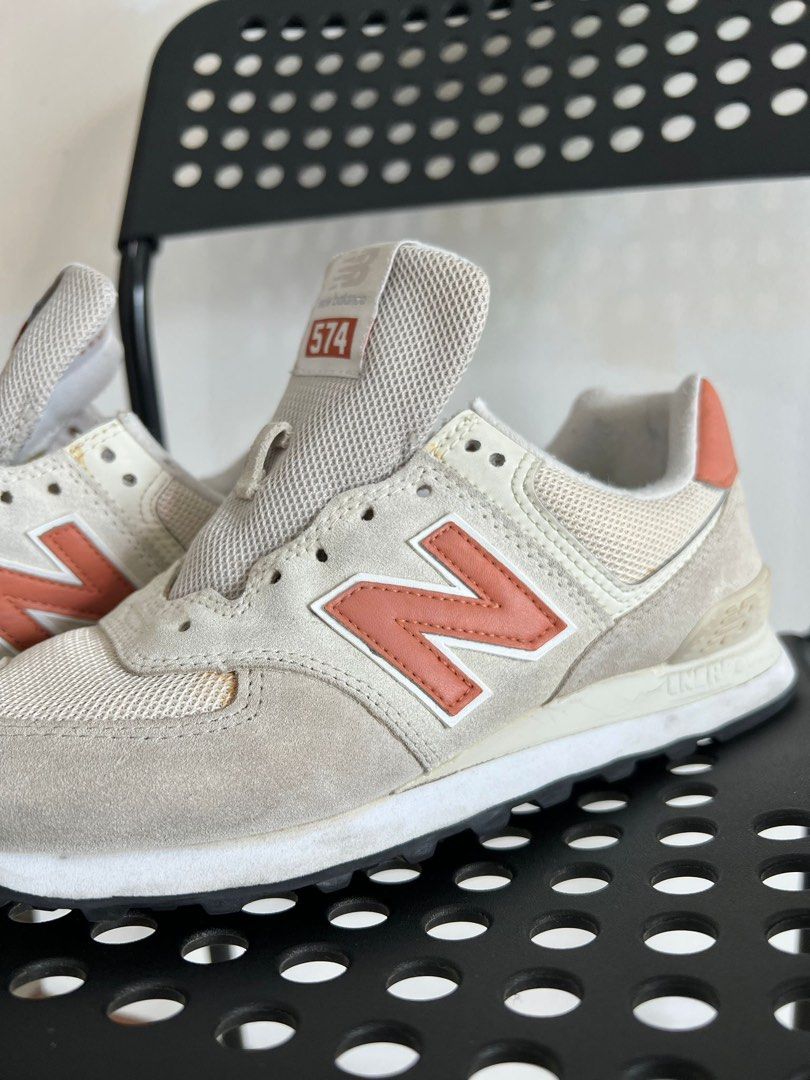 New balance 574 best sale white with veg tan
