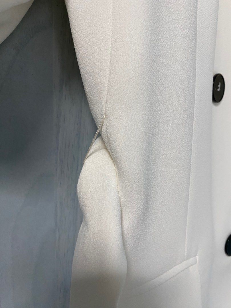 White blazer with black best sale buttons