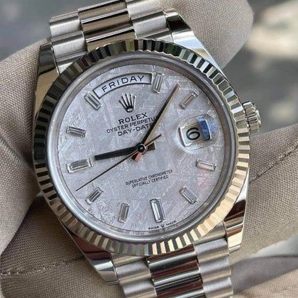 NOV2024 Rolex Daydate 228239 White Gold Meteorite Dial Full Set Rare Meteorite Dial Daydate Collector s Fav