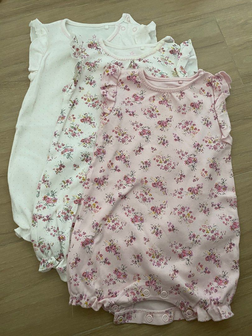 next 3 piece baby girl romper set