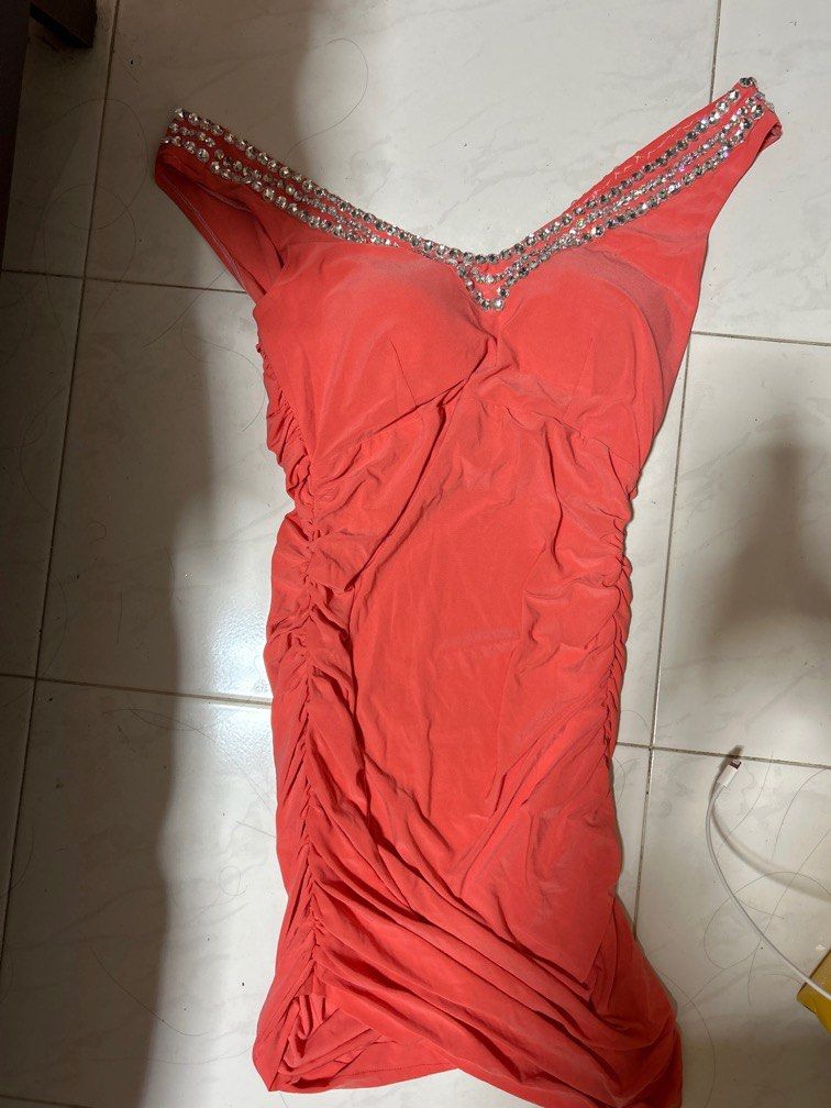Red one piece short dress top