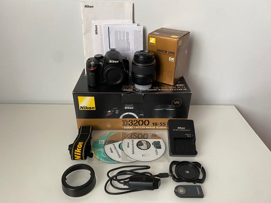 Nikon D3200 full set + extra accessories , Photography, Cameras on ...