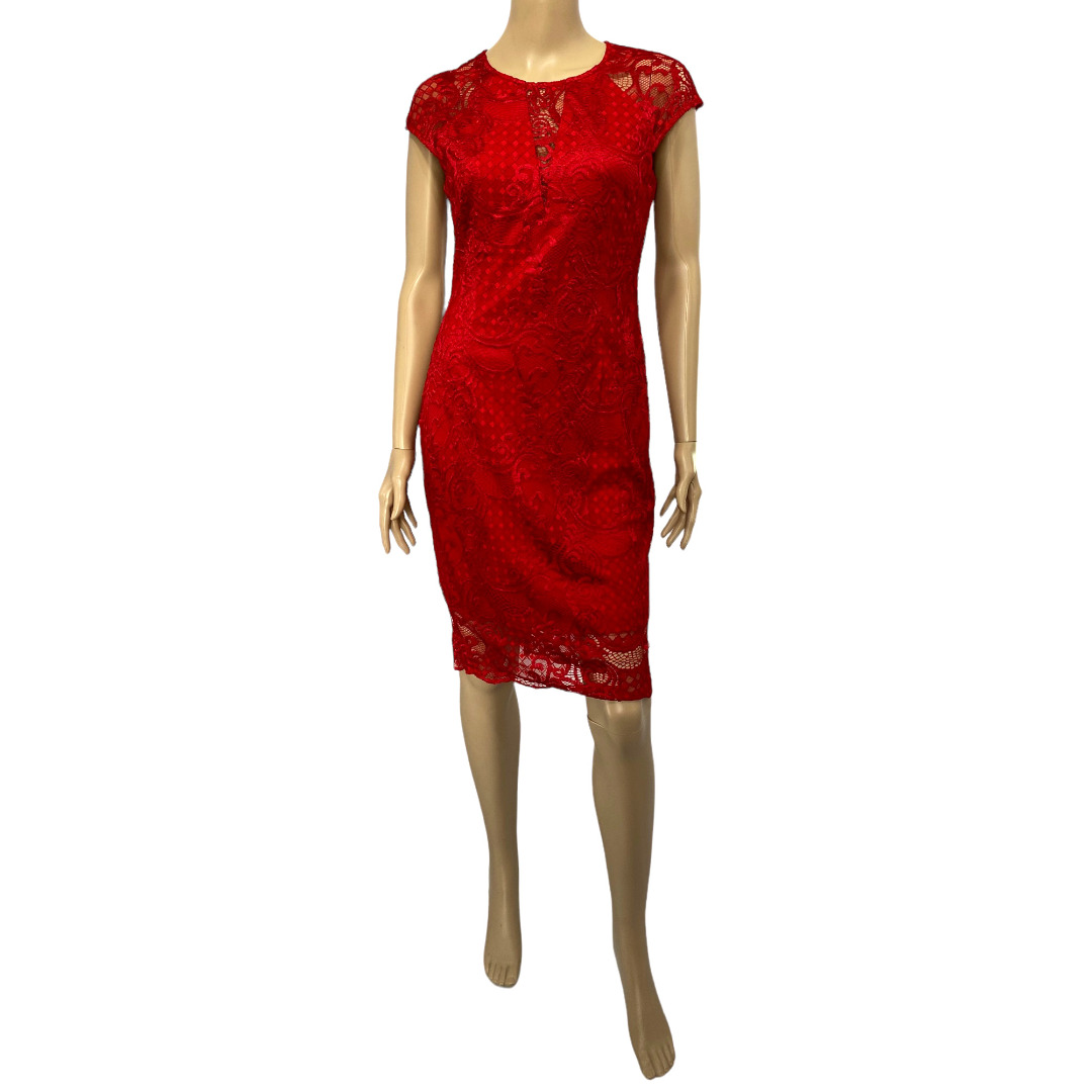 Guess red outlet lace dress