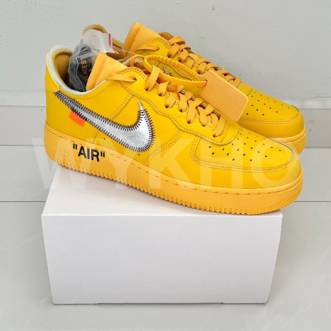 REAL VS FAKE! NIKE X OFF WHITE AIR FORCE 1 UNIVERSITY GOLD COMPARISON!  (BOSTON EXCLUSIVE) 