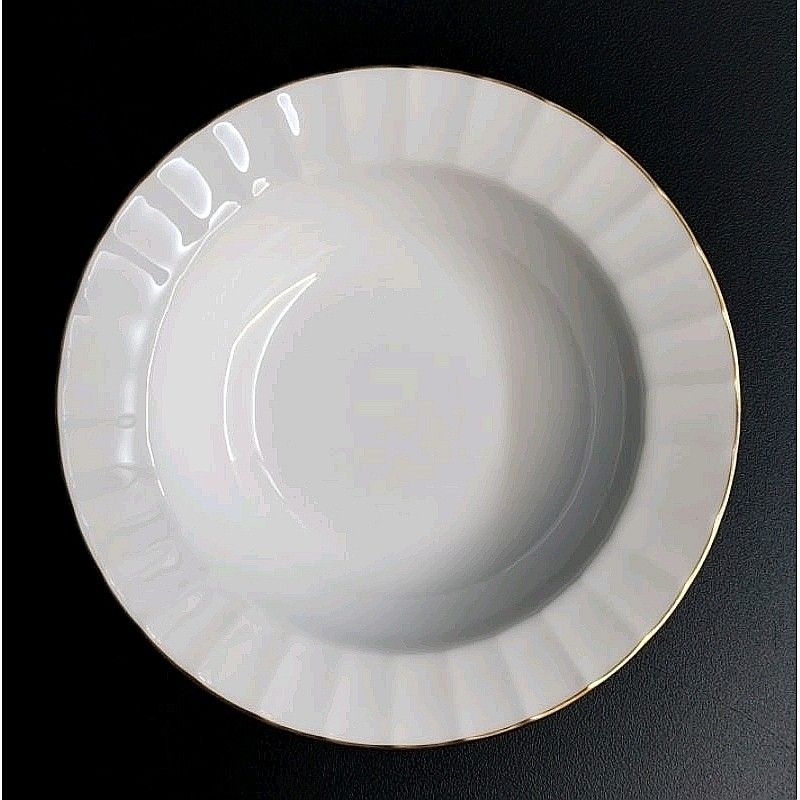 Okura 5 Pieces 14.5cm Fluted Gold Trim Small Dish, Furniture & Home