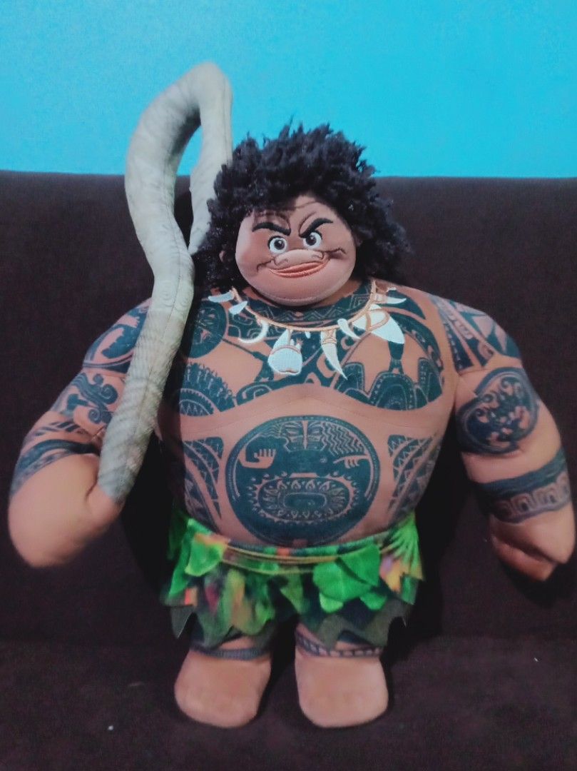 Original Disney Store Moana Maui Plush Doll-16inches w/ Fish