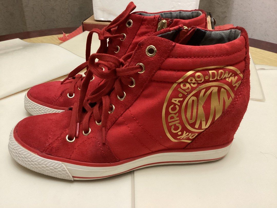 Red dkny shoes clearance