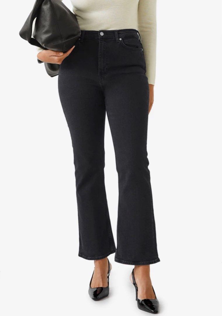 Other Stories Black Mood Cut Cropped Jeans, Women's Fashion