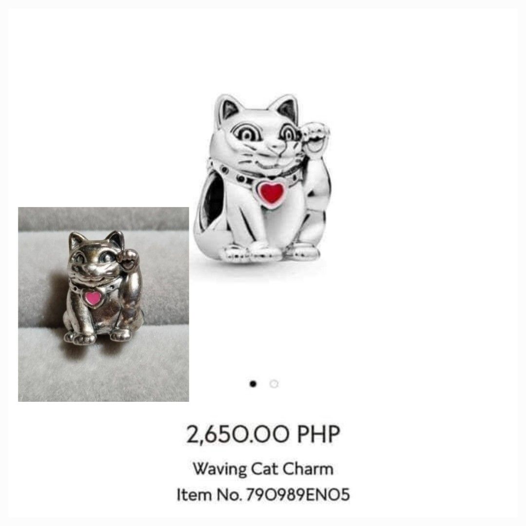 Pandora lucky waving cat charm Women s Fashion Jewelry Organizers Charms on Carousell