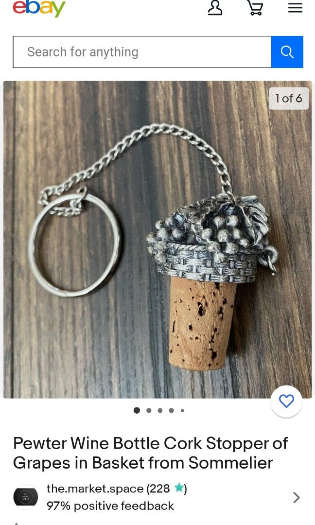 Pewter Wine Bottle Cork Stopper on Carousell