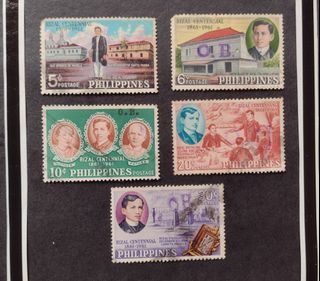 Philippines 1961 :  Jose Rizal Birth Centennial , complete set of 5 v.