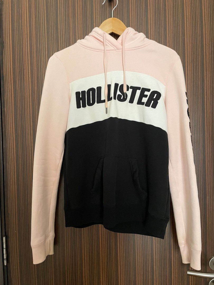 Black and pink hollister hoodie shop