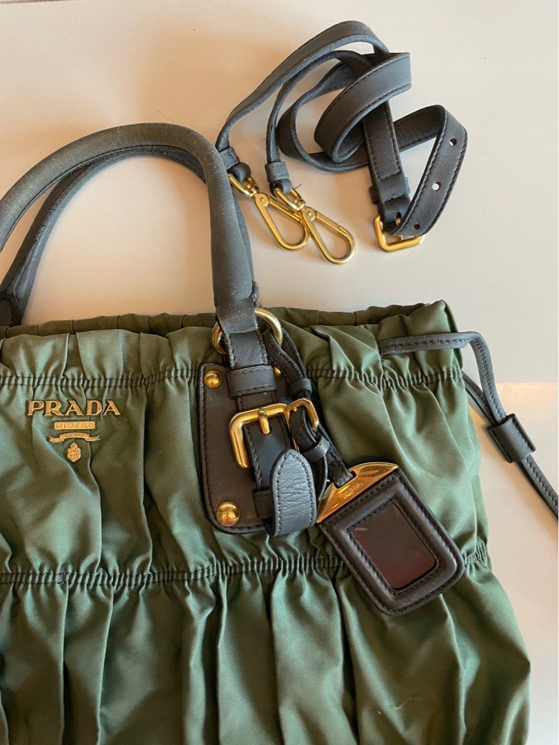 PRADA Army Green Nylon Bag Luxury Bags Wallets on Carousell