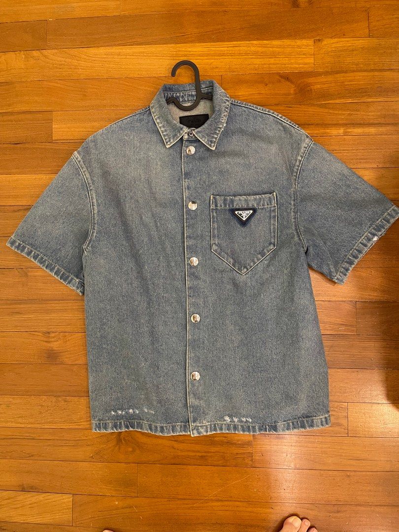 Prada sales denim shirt