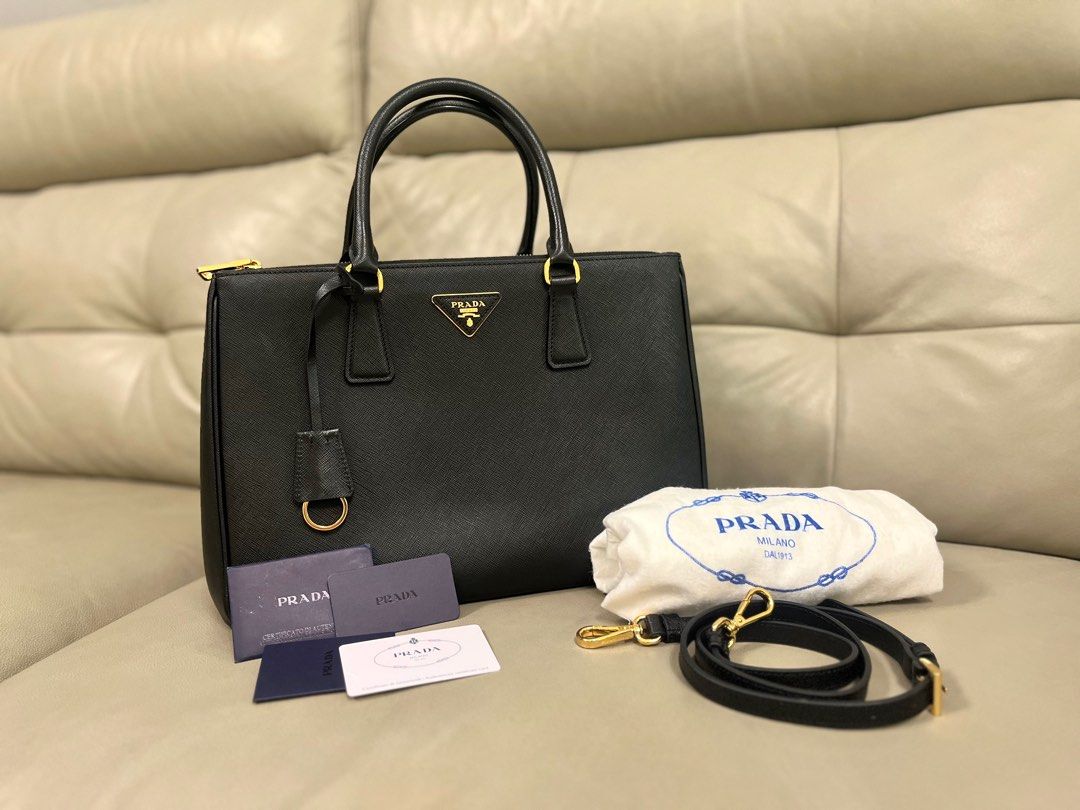 Prada Galleria Large Saffiano Black, Luxury, Bags & Wallets on