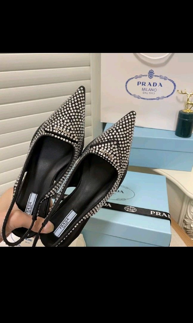 Prada cheap rhinestone shoes