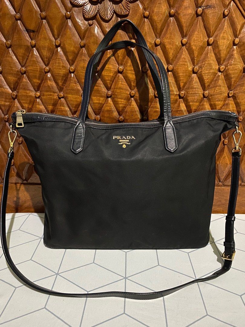 Prada Tessuto Saffiano 2 Way Bag (Category: Luxury Bags & Wallets) located in Angeles City. Submitted by brea.alexandria (Listing ID 1244027757, Image 1). Description: Authentic Prada Nylom 2 way bag. 🖤🖤🖤.