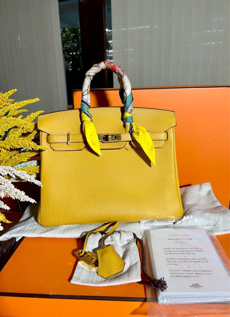 PRE OWNED ONHAND ALABANG HERMES BIRKIN 25 JAUNE AMBRE GHW