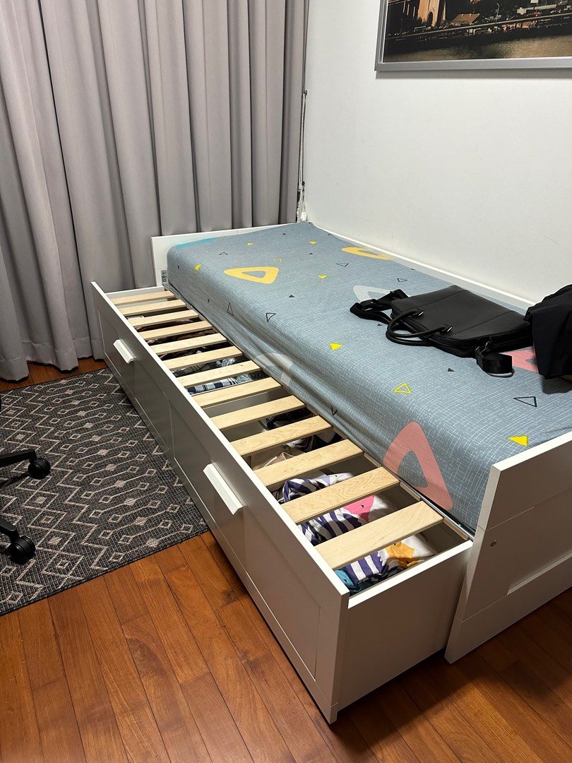 Pull out bed from IKEA (Brimnes daybed) Like new., Furniture & Home
