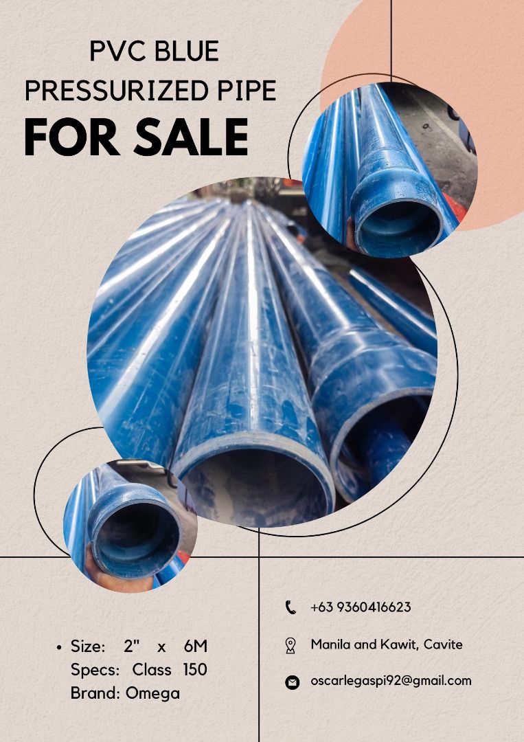 PVC Blue Pressurized Pipe, Commercial & Industrial, Construction
