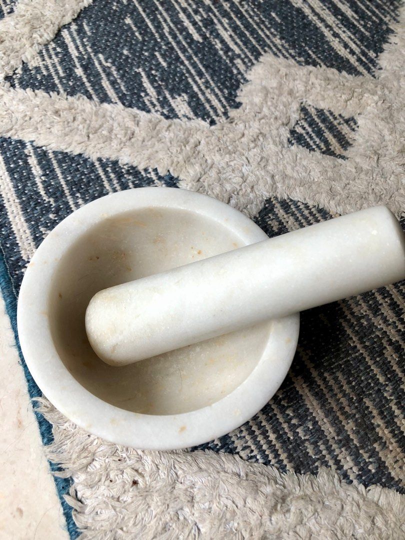 Quartz marble mortar and pestle, Furniture & Home Living, Kitchenware