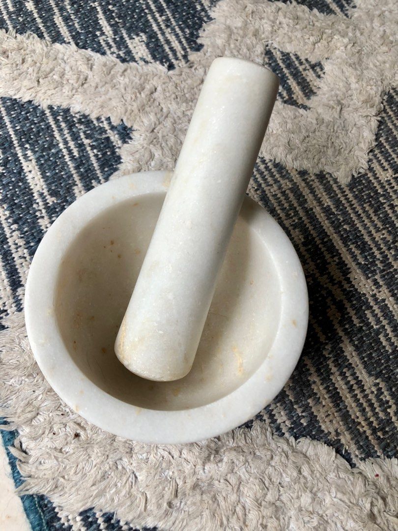 Quartz marble mortar and pestle, Furniture & Home Living, Kitchenware