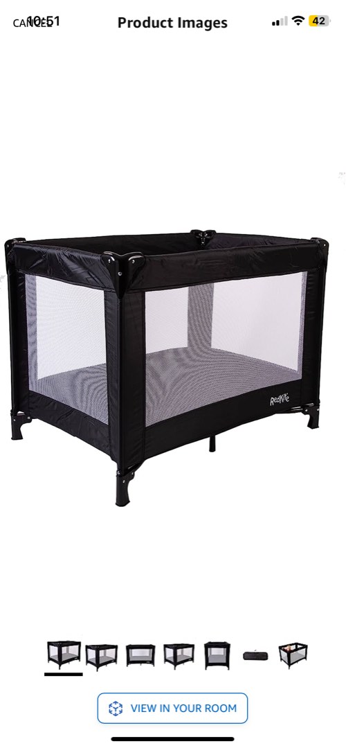 Red kite black travel cot online