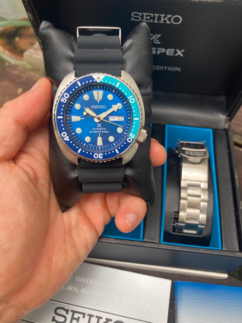 Seiko Limited Edition Japan Made Blue Lagoon Turtle, Men's Fashion