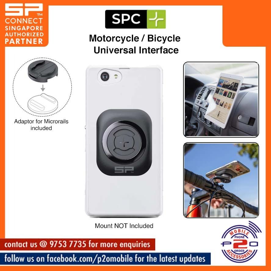 SPC+ Universal Interface (Category: Mounts & Holders) located in Singapore. Submitted by p2omobile (Listing ID 1230497717, Image 1). Description: SP Connect+ (SPC+) Universal Interface Show Carousell Price: $ 29.90 Features: Make any phone case and other devices SPC+ compatible. Simply snap on and mount securely. Secure, flat and sturdy adhesive pad For bicycles, motorbikes, cars, golf carts and many more 3MTM adhesive film for flexible use Compa