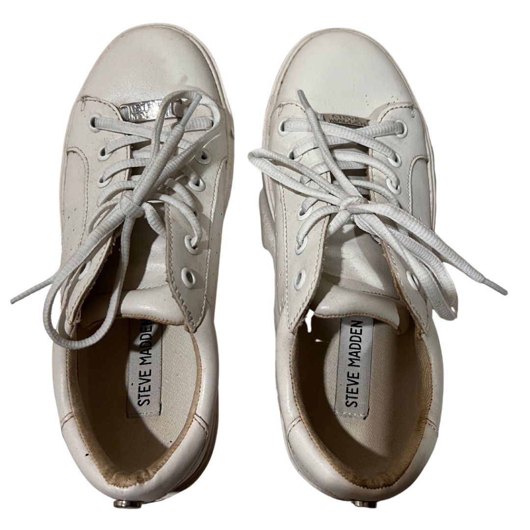 asos steve madden white trainers