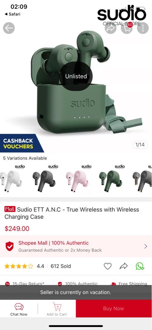 Sudio ett active noise discount cancelling