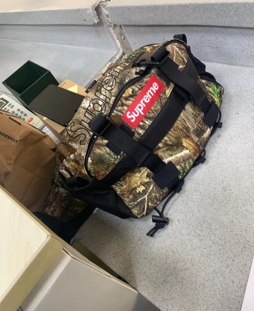 Supreme 19FW Waist Bag Logo刺綉款街頭機能風斜挎腰包胸包樹葉男女同