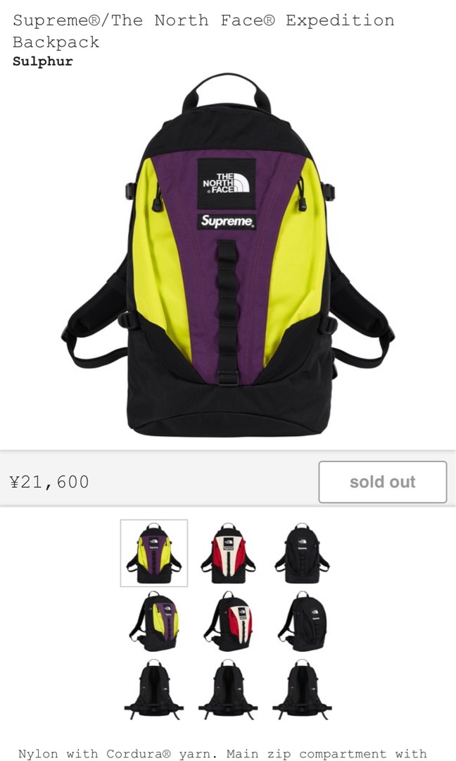 Supreme The north face backpack, 名牌, 手袋及銀包 Carousell