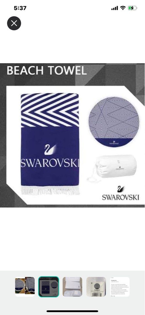 Swarovski beach towel 2025