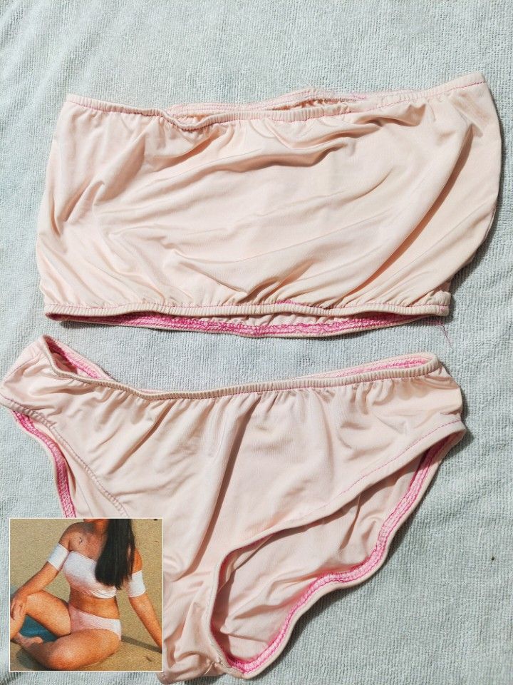 Swimees PH Custom Peach Two Piece Tube Off Shoulder Bikini, Women's