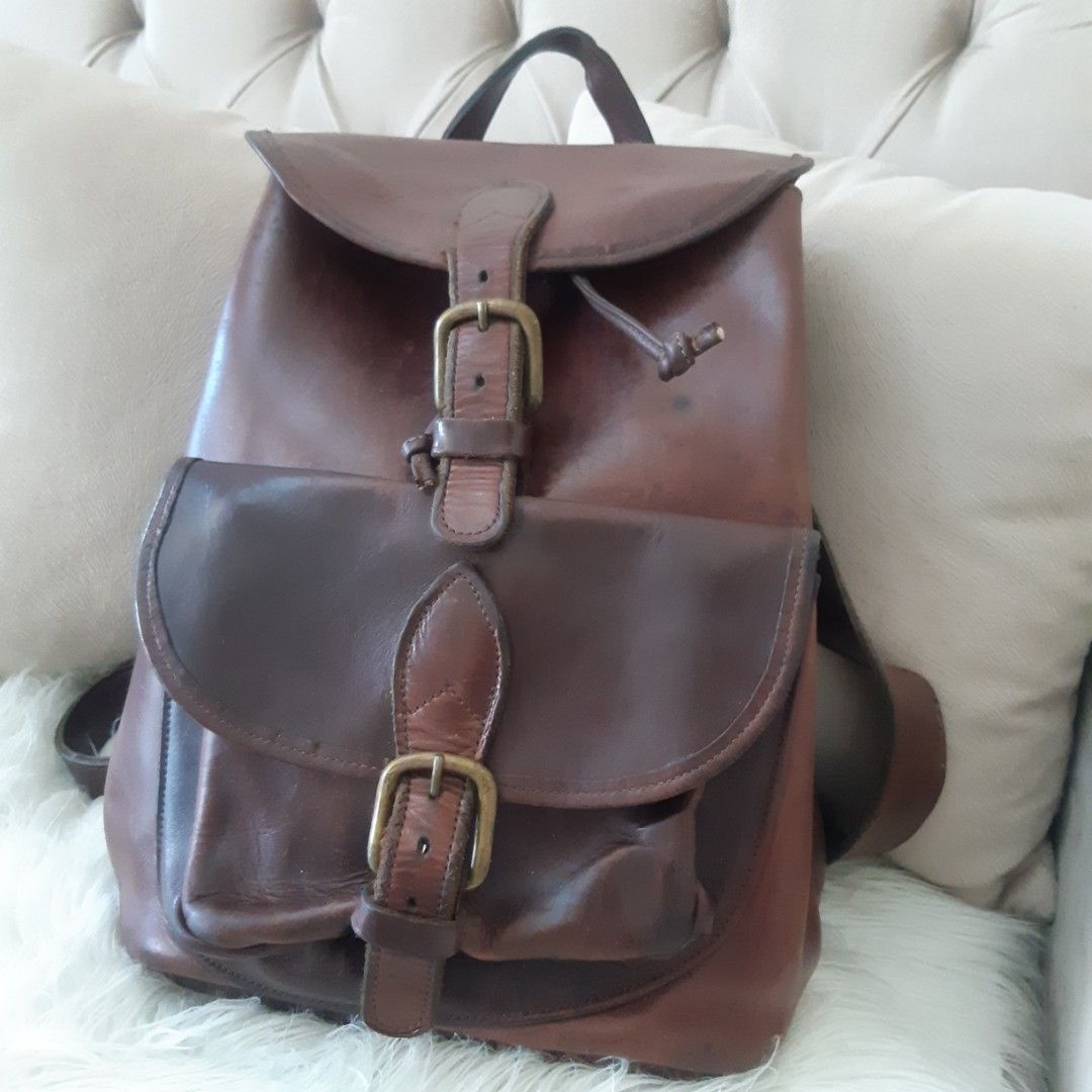 Tas ransel kulit asli tunggal vintage on Carousell