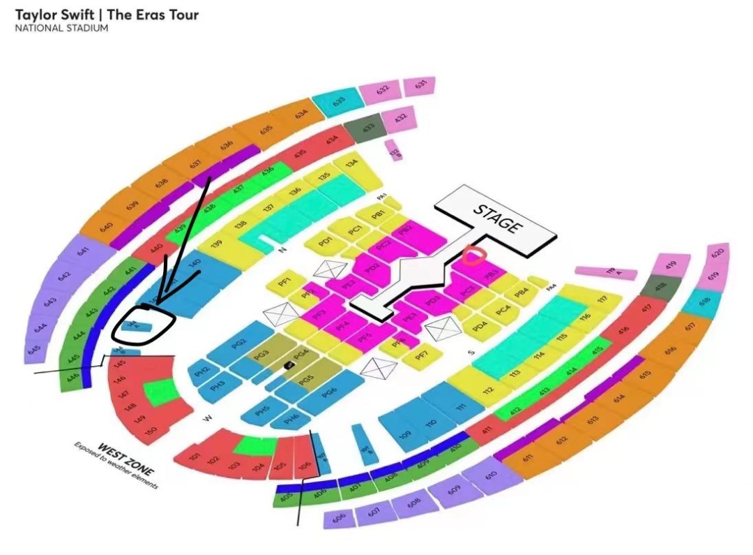 Taylor swift ticket CAT 2 (09 Mar 2024 Saturday), Tickets & Vouchers