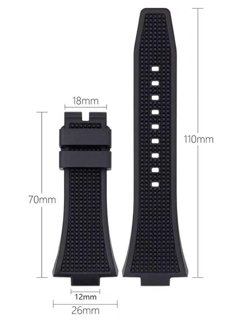 TISSOT PRX SILICONE RUBBER STRAP WITH STAINLESS STEEL BUCKLE, Men's ...