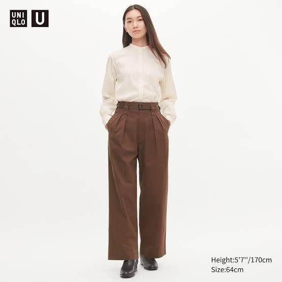 UNIQLO U BELTED PLEATED WIDE PANTS