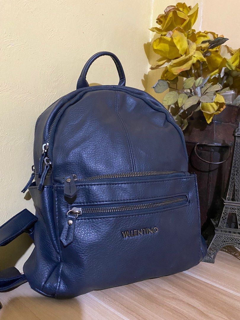 Mario Valentino Unisex Nylon Street Style Logo Backpacks