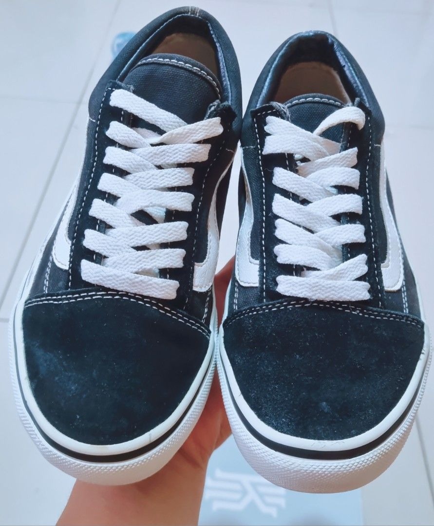 Black suede vans old skool sales