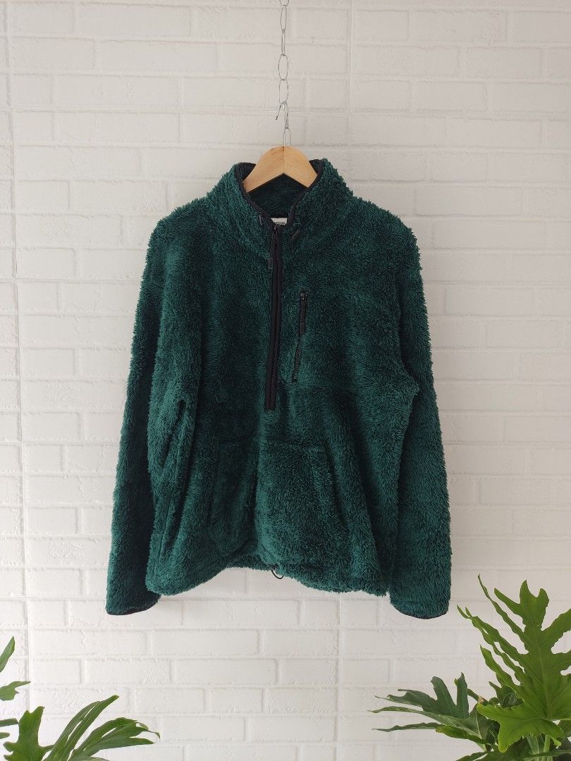 Victoria Secret Pink Sherpa Fleece 1/2 Zip Pullover Sweatshirt Jacket  Forest Green, Women'S Fashion, Tops, Longsleeves On Carousell