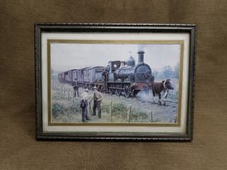 Vintage framed photo of train