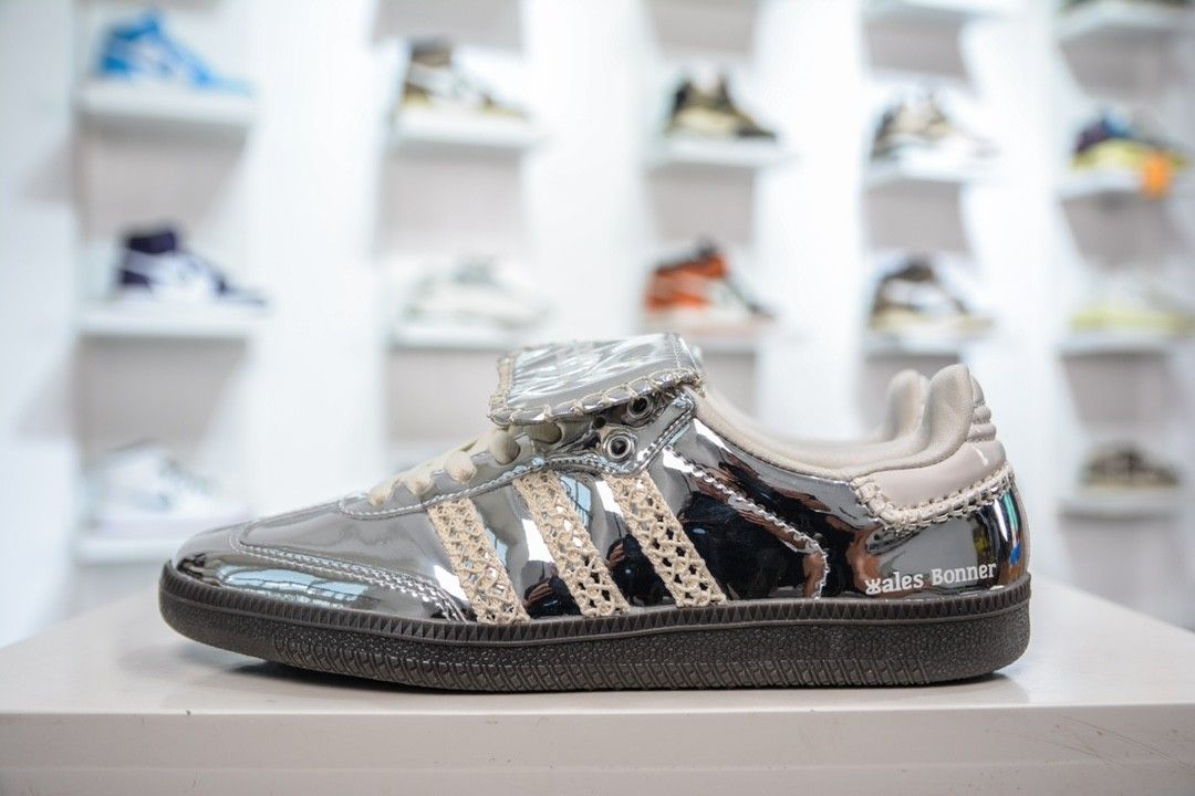 adidas gazelle silver green womens WB MN Samba Metallic Metallic Silver/Brown Croc / US 9