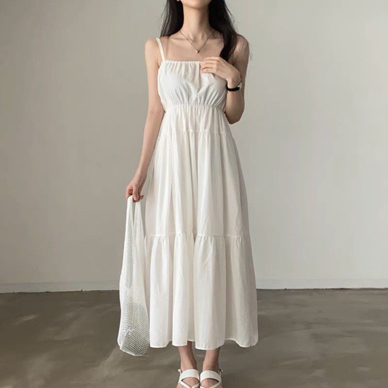 White beach cheap dress maxi