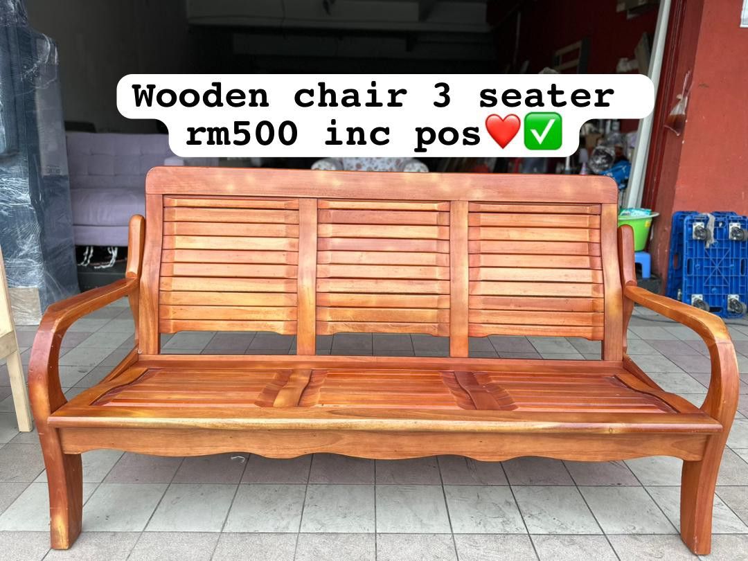 3 seater wooden chair store