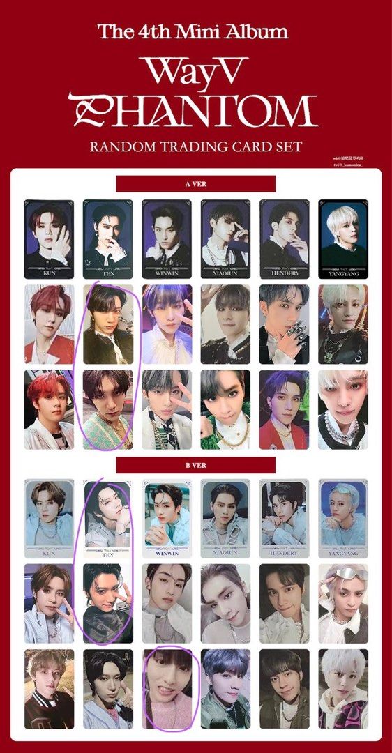 WTT/WTS] wayv phantom trading cards pc A and B ver xiaojun
