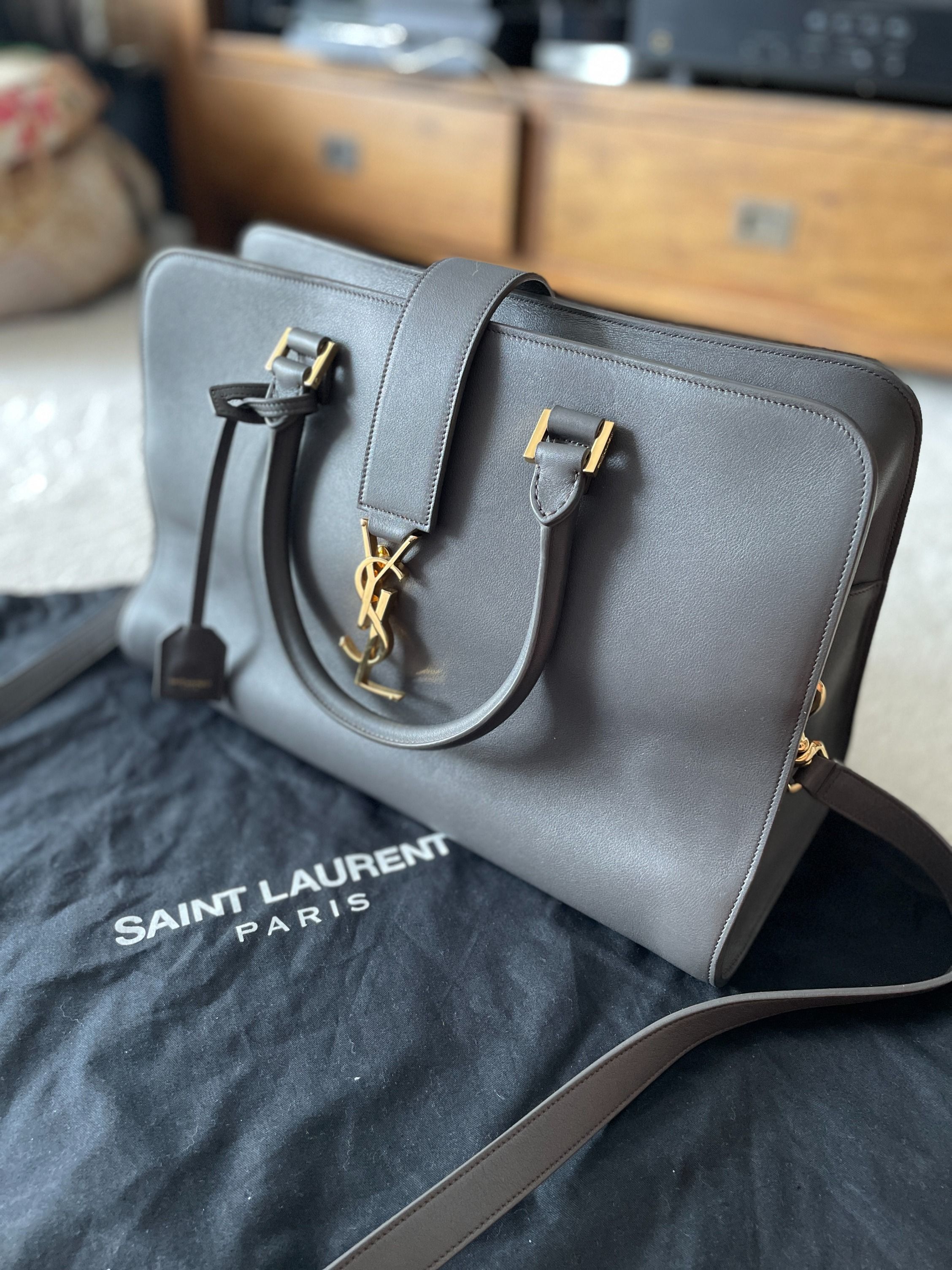 Saint Laurent Toy Ysl Cabas Bag in Natural